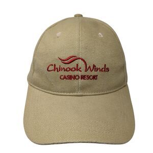 Chinook Winds Casino Resort Strapback Hat Tan One Size Adjustable
